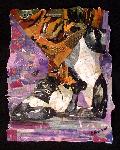 Eileen Downes artist collage Fred Estaire Dancer torn paper painting