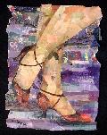 Eileen Downes artist collage dancer Ginger Rogers torn paper painting