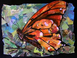 monarch butterfly blessed collage art