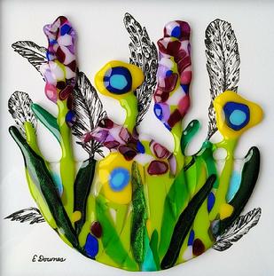 fused glass flowers