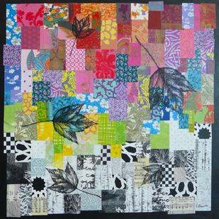 leaves fall autumn colorful hues california orgeon quilt collage dopamine decor